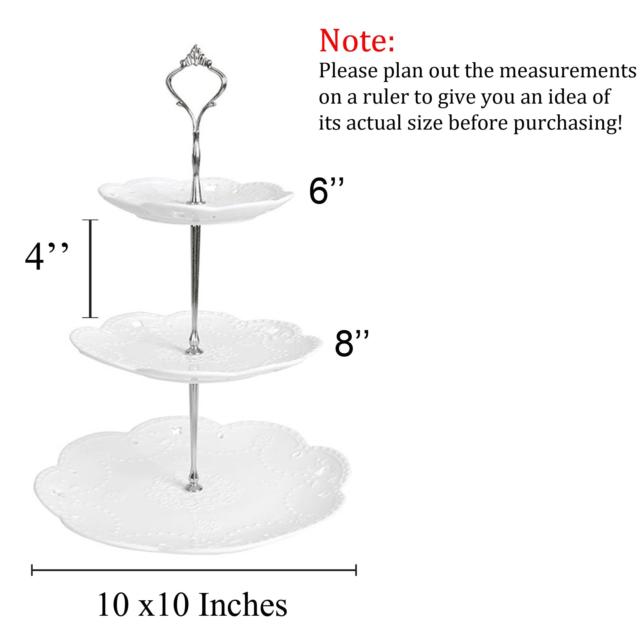Jusalpha Cupcake Stand features sturdy porcelain and metal framework.