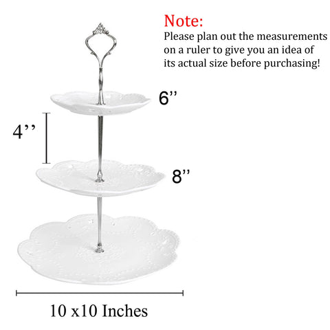 Jusalpha Cupcake Stand features sturdy porcelain and metal framework.