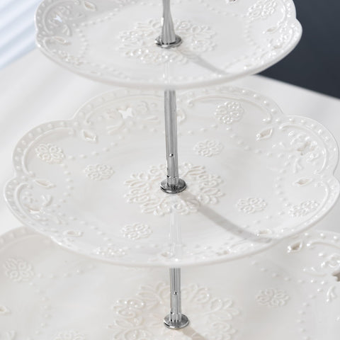Jusalpha Cupcake Stand three-tier display for desserts and treats.