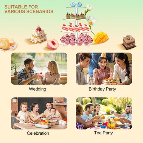 Jusalpha large 4-tier cupcake stand wedding decor setup