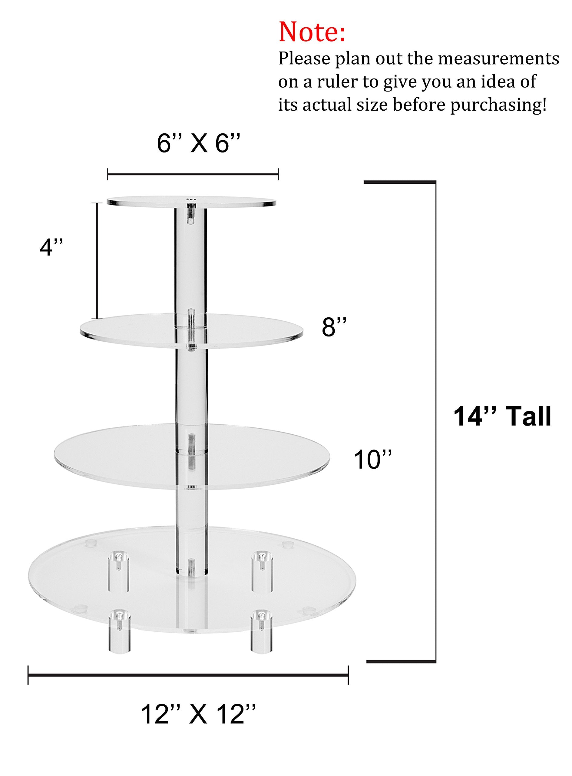 Jusalpha large 4-tier cupcake stand flat-pack for easy storage