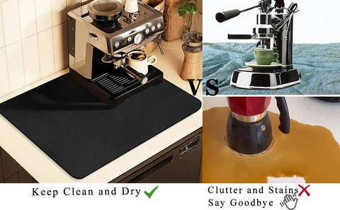 JuSiyley mat features non-slip rubber back to prevent sliding on the counter.
