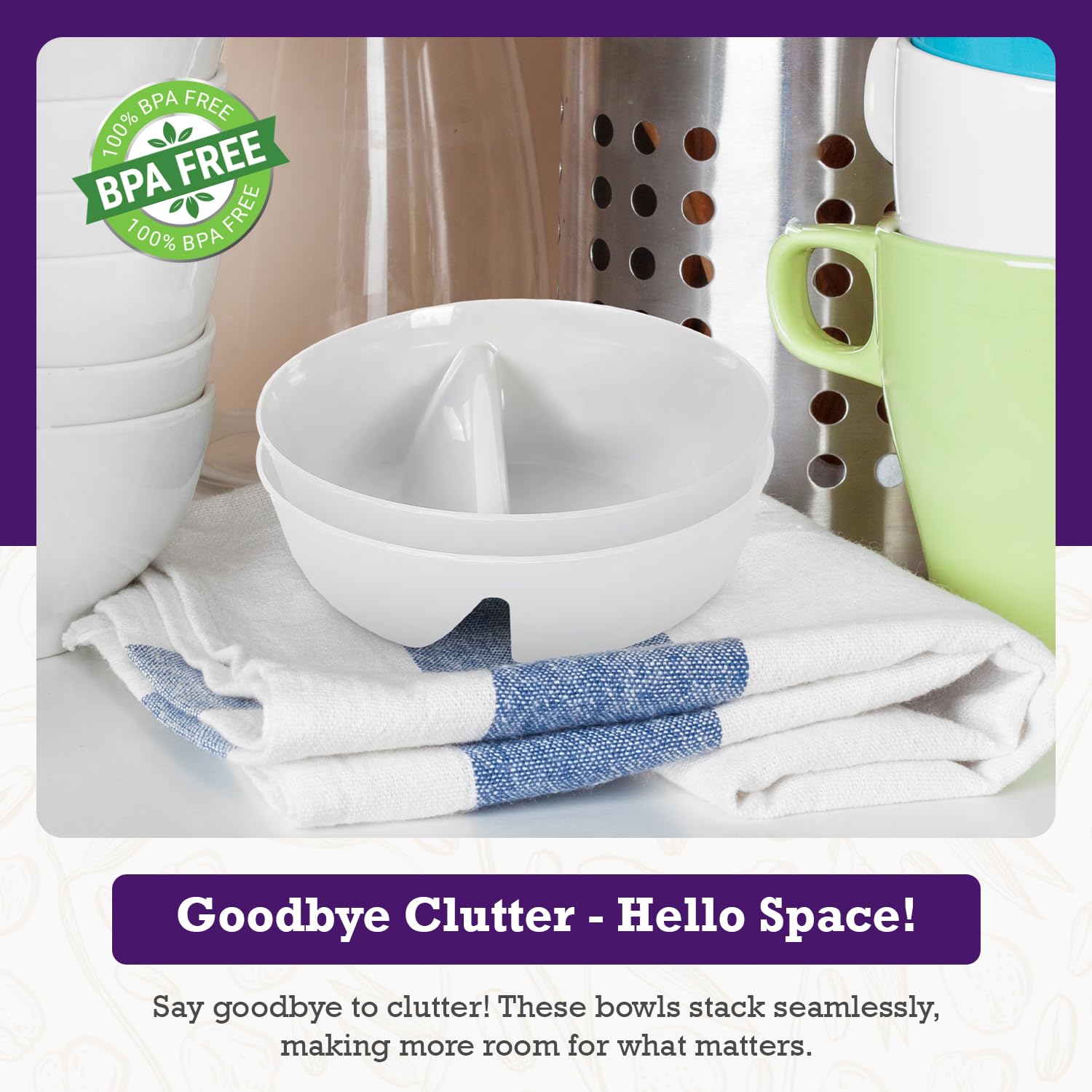 Just Artifacts Just Crunch multipurpose bowls ideal for yogurt and fruit.