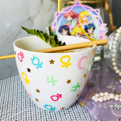 JUST FUNKY Sailor Moon symbols BPA-free ceramic, safe for daily use.