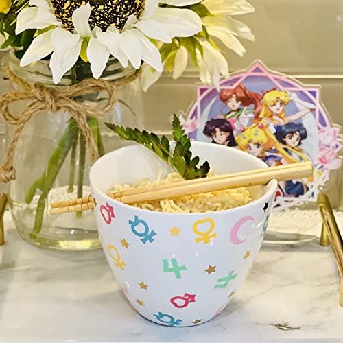 JUST FUNKY Sailor Moon symbols chopsticks included, making noodle dining easy and fun.