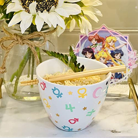 JUST FUNKY Sailor Moon symbols chopsticks included, making noodle dining easy and fun.