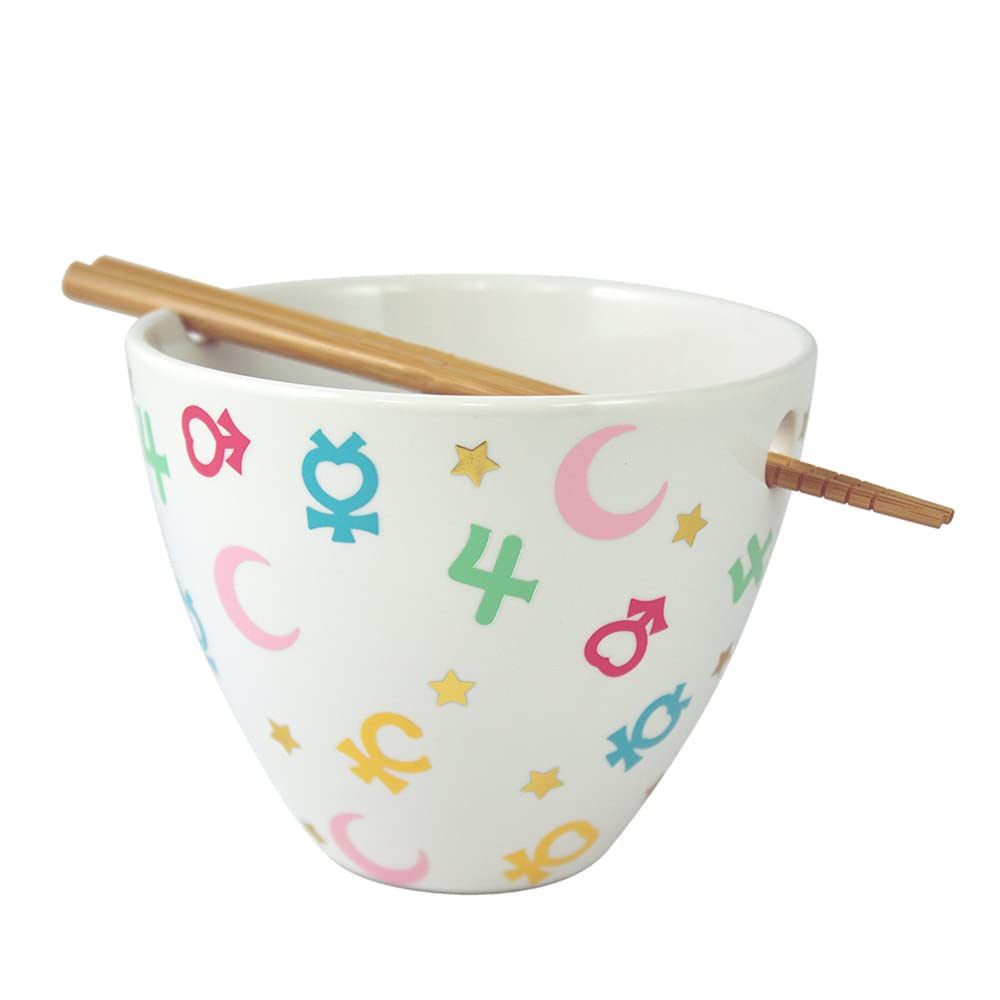 JUST FUNKY Sailor Moon symbols complete ramen set, ready for quick meals and entertaining.