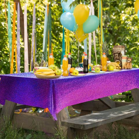 Just Shimmer Glamour-finish Tablecloth elevates occasions with radiant shine