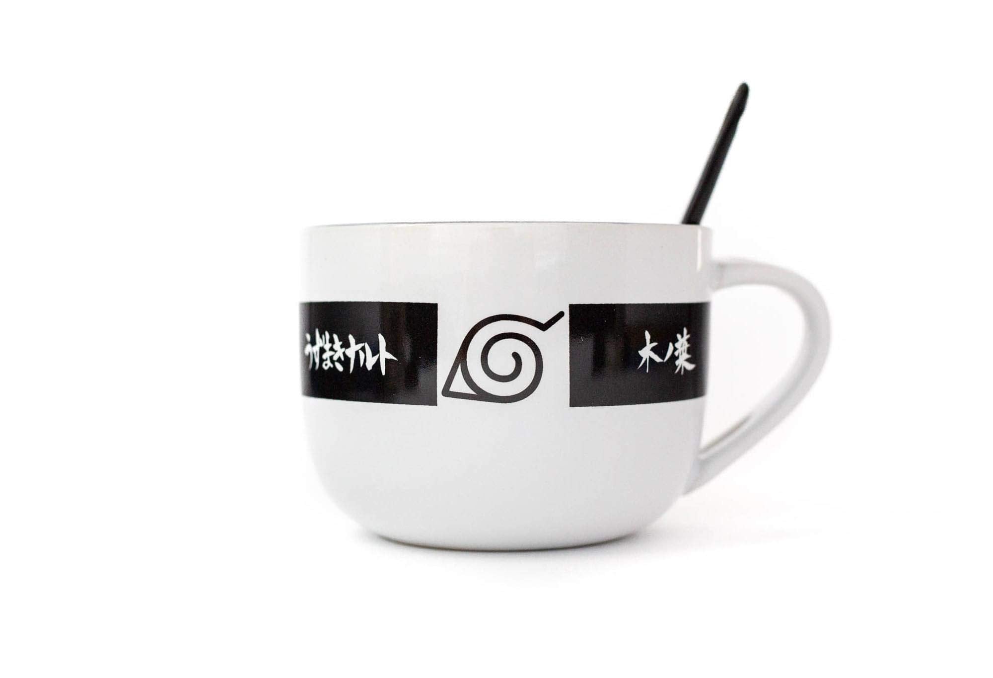 JUST FUNKY Naruto mug with spoon included for easy stirring.