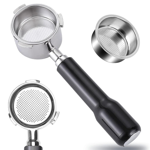 JUSTHERE 51mm bottomless portafilter for CASABREWS CM5418 shows extraction clearly.