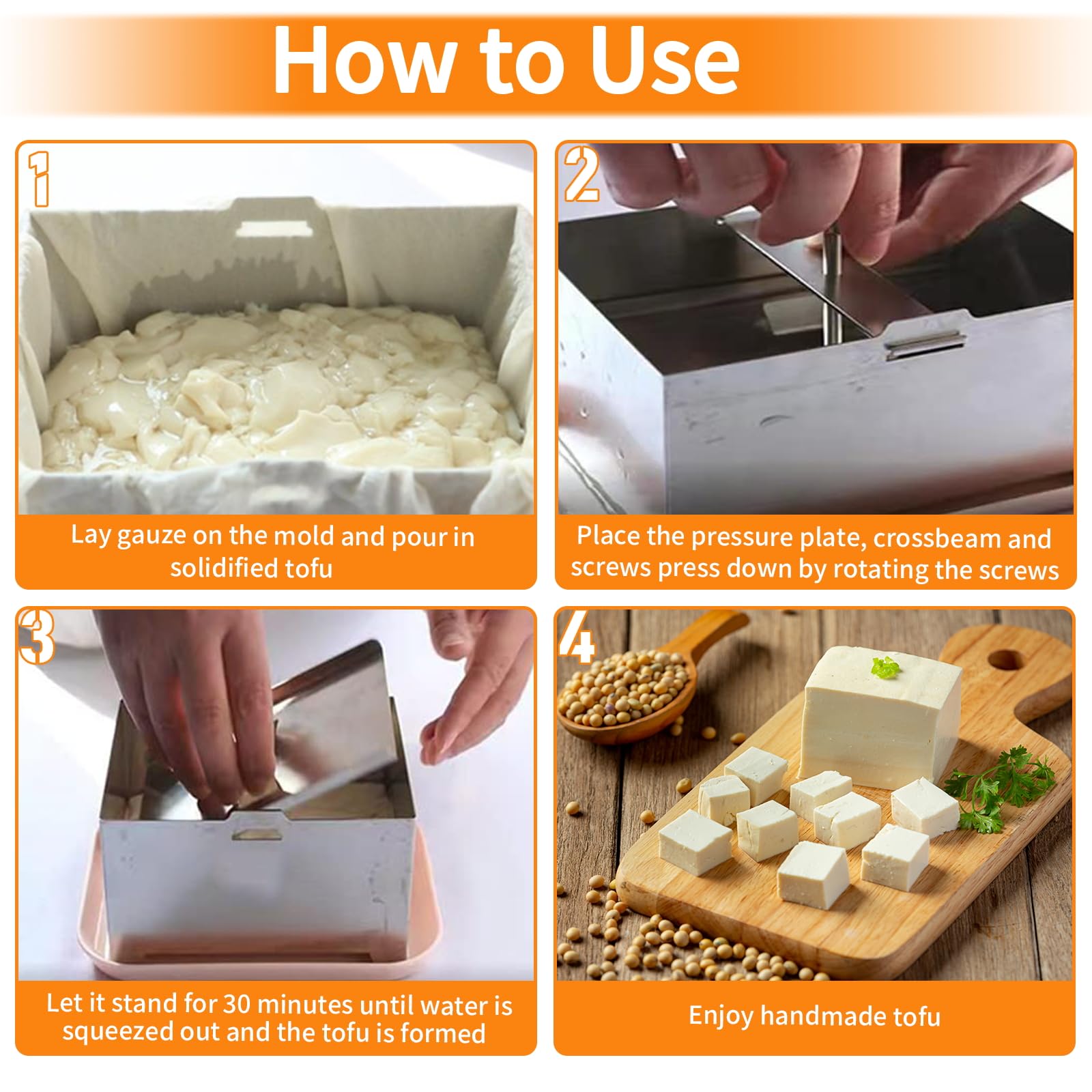 JUSTHERE Paneer Maker stainless mold enables homemade cheese blocks.