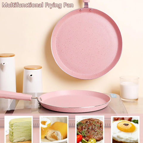 JUSTUP cast aluminum core pan emphasizes durability and lightweight handling
