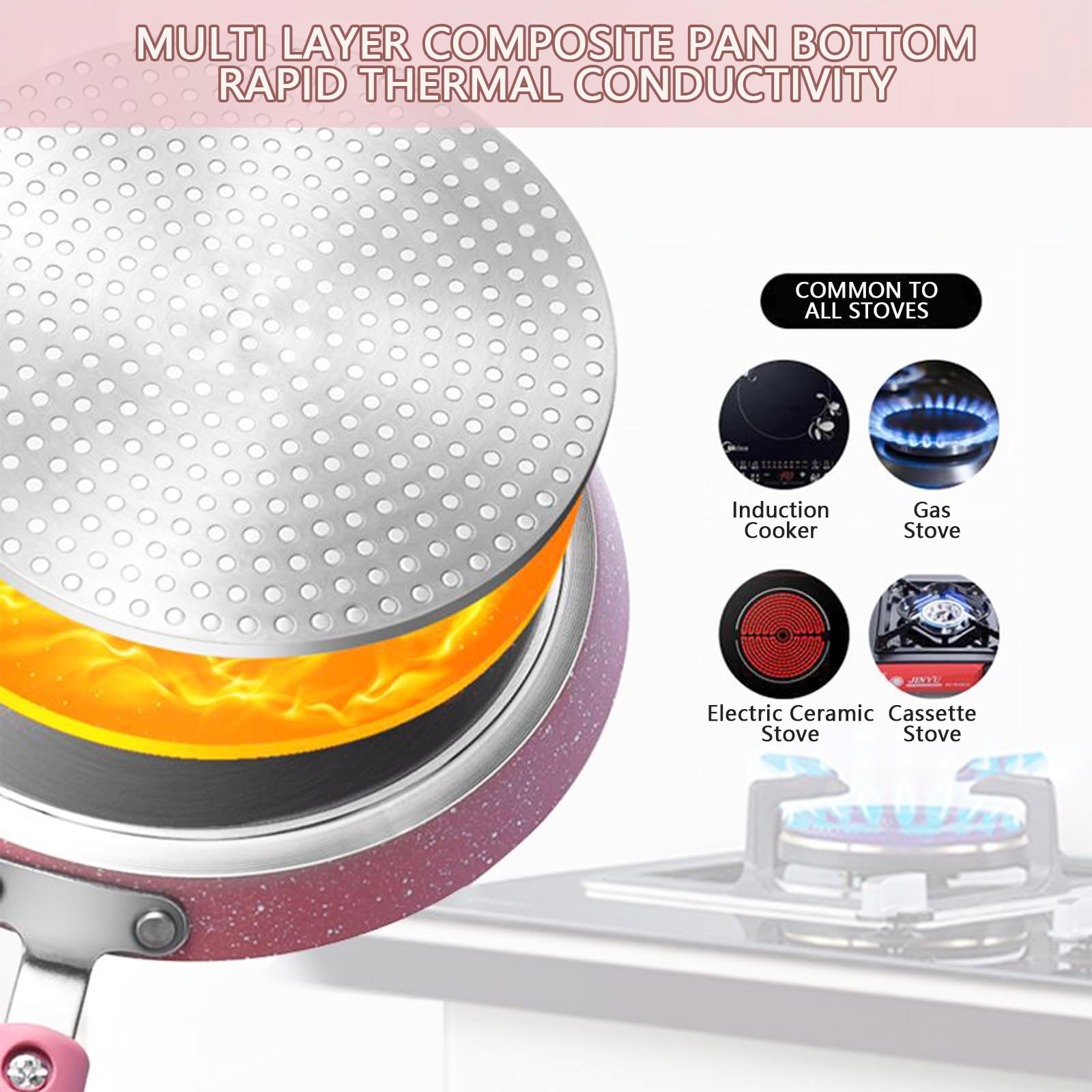 JUSTUP easy-clean nonstick coating pictured for quick wipe-down after cooking
