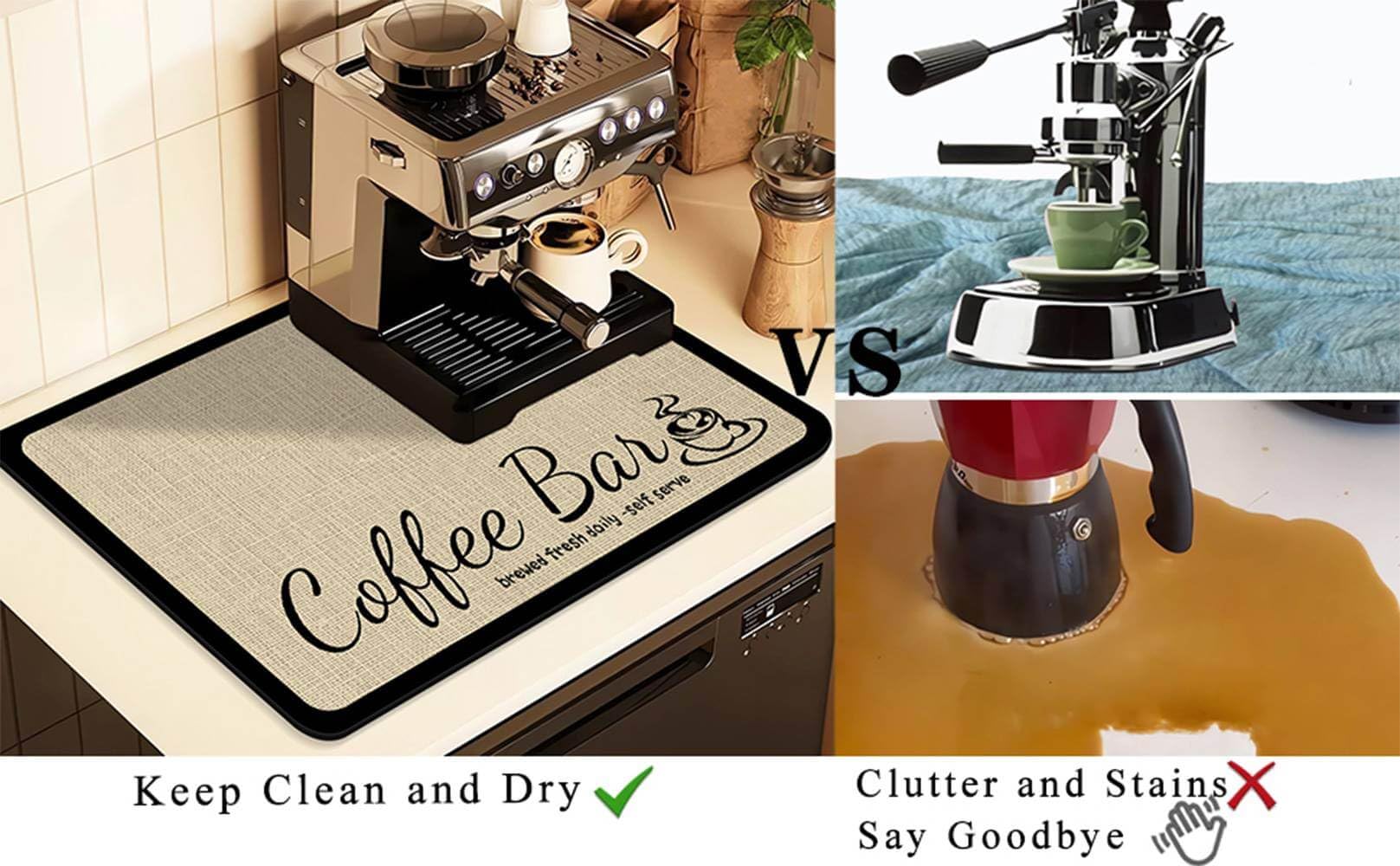 JuSiyley foldable kitchen mat saves counter space when stored away.