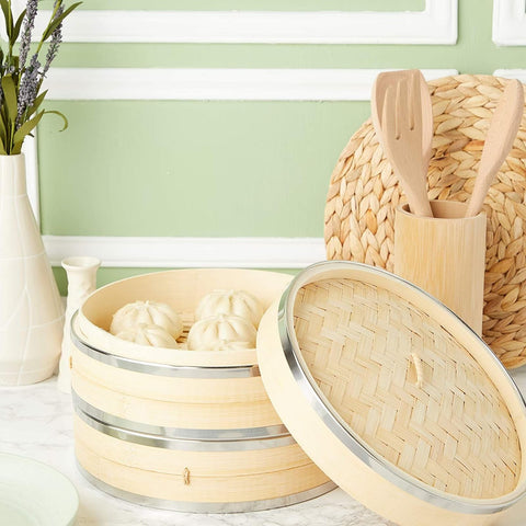 Juvale steamer basket with steel rings for sturdy support while cooking