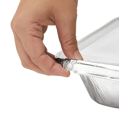 Juvale 20-pack aluminum pans with lids, ample space for diverse dishes.