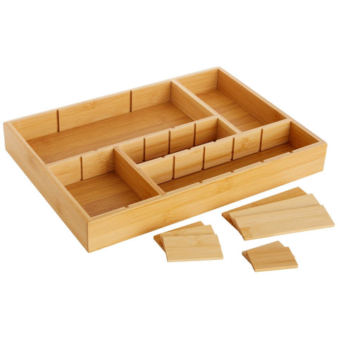 Juvale bamboo storage tray enhancing drawer organization