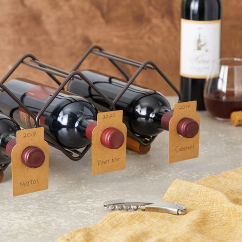 Juvale 300 blank wine labels for personalizing names or dates.