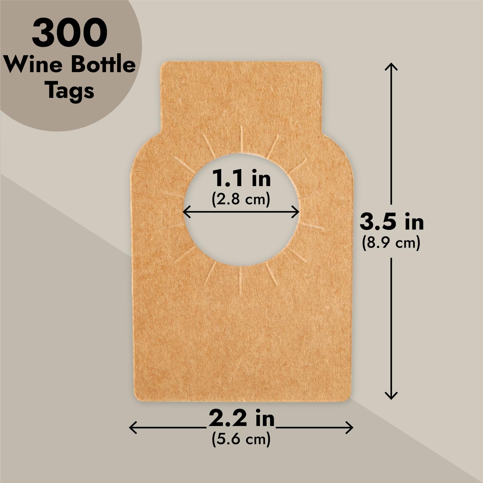 Juvale bottle tags with hangable design for versatile wine storage labeling.
