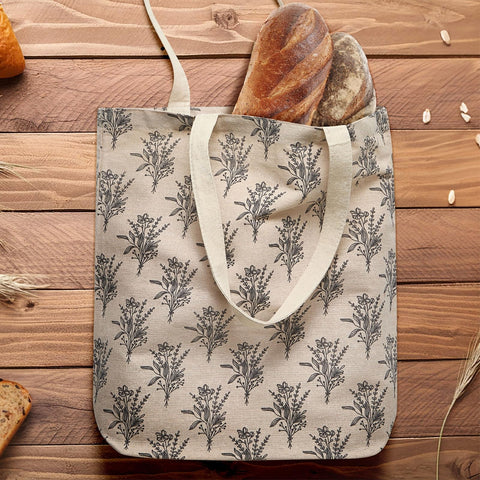 Juvale canvas tote bag with bold stripes, durable polycotton for shopping trips.