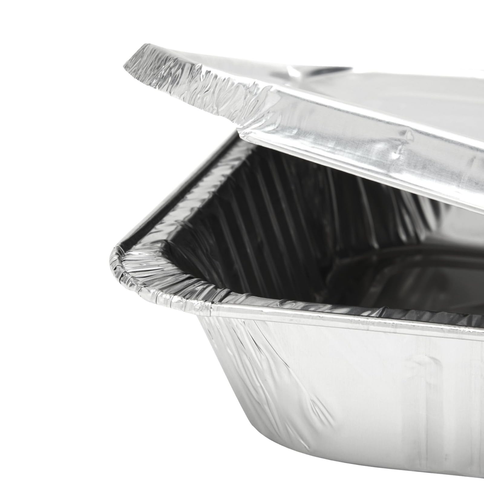 Juvale catering pans with lids, durable full curl rims for easy handling.