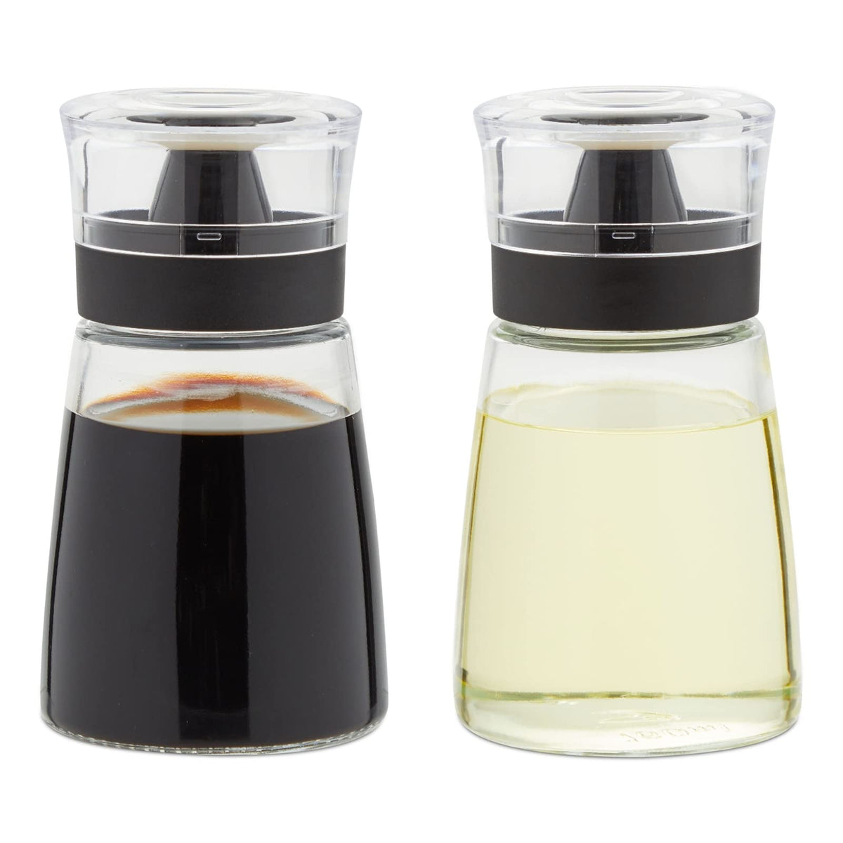Juvale glass oil and vinegar dispensers with no-drip design for mess-free pouring.