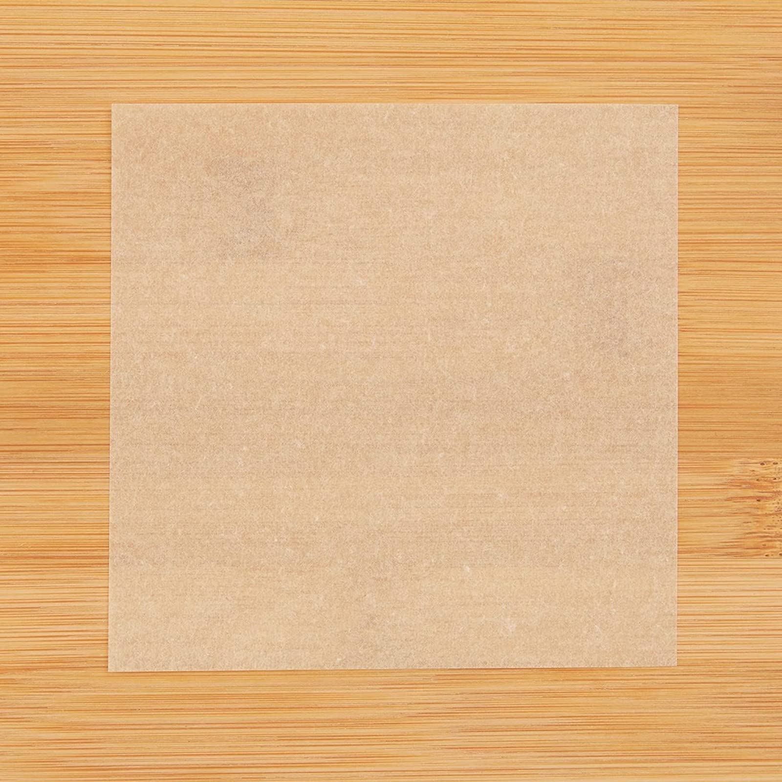 Juvale parchment squares fit most hamburger presses for neat patties