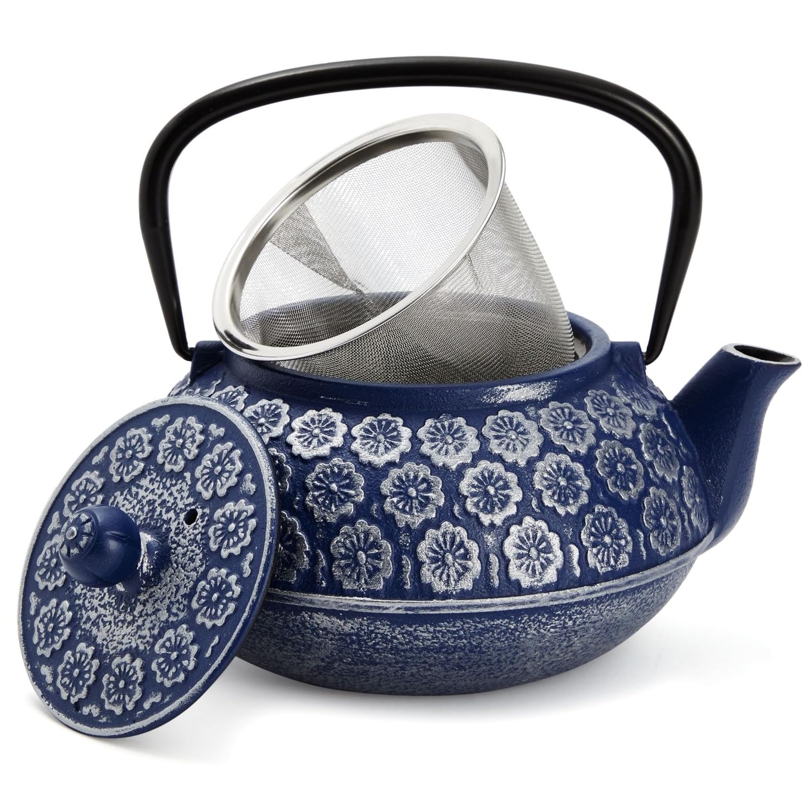 Juvale Japanese Cast Iron Teapot with Infuser for precise loose-tea brewing.