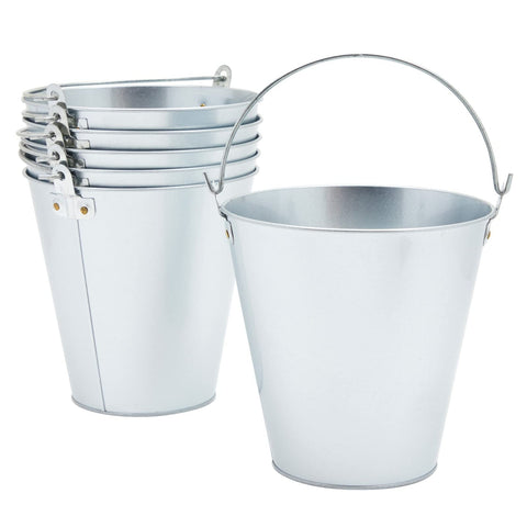 Juvale metal bucket ice tub 6-pack for easy cold drinks display.