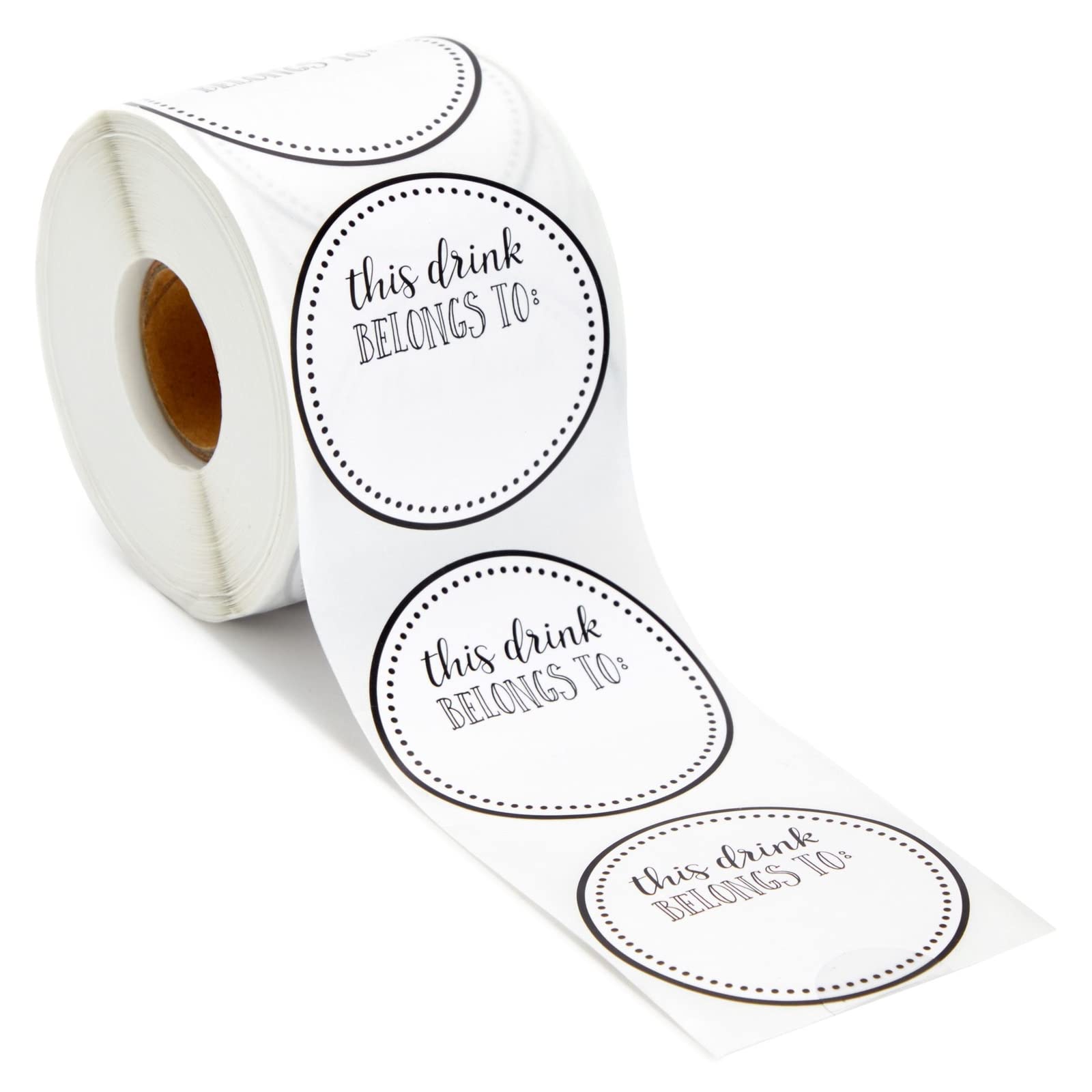 Juvale plastic-surface-friendly stickers stick easily on disposables.