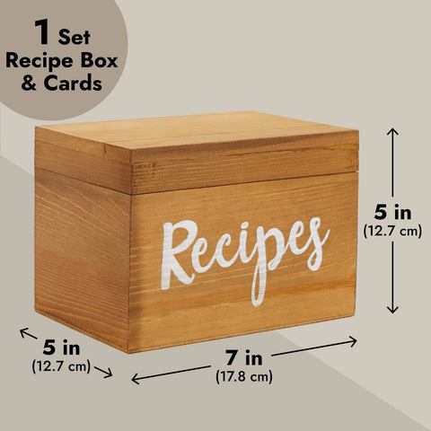 Dividers with tabs inside Juvale recipe box for organized sections.