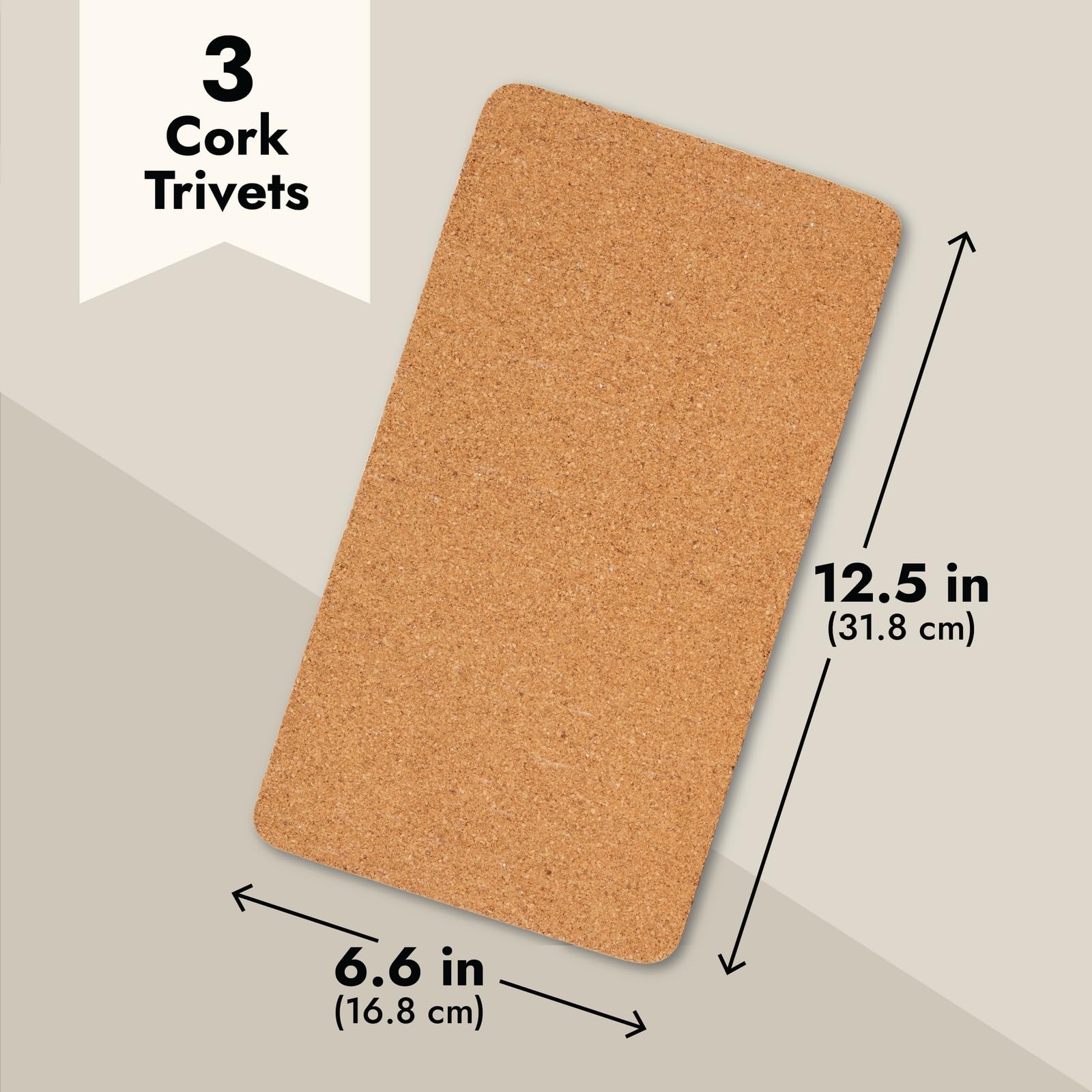 Juvale rectangle cork trivet adds rustic dining room decor
