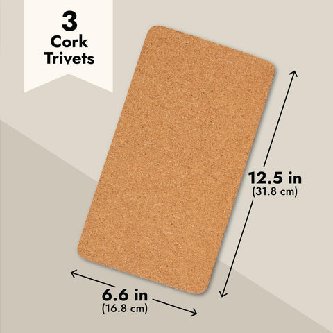 Juvale rectangle cork trivet adds rustic dining room decor