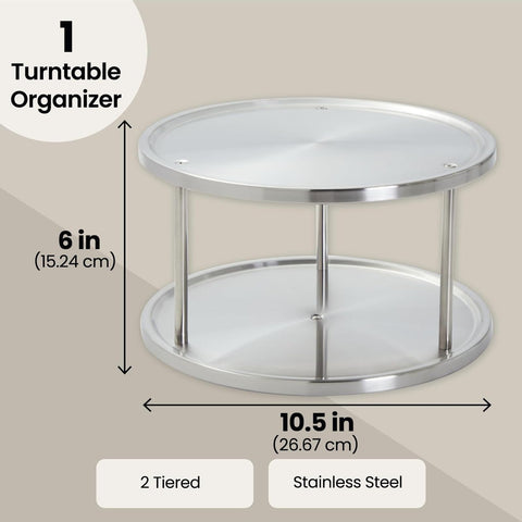 Juvale two-tier organizer suitable as condiment or pill bottle storage.