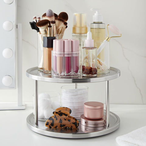 Juvale stainless steel spice rack showcasing its sleek cabinet organization feature.