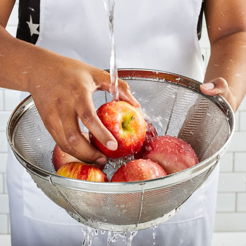 Juvale stainless steel strainer with ultra-fine mesh for delicate sauces.