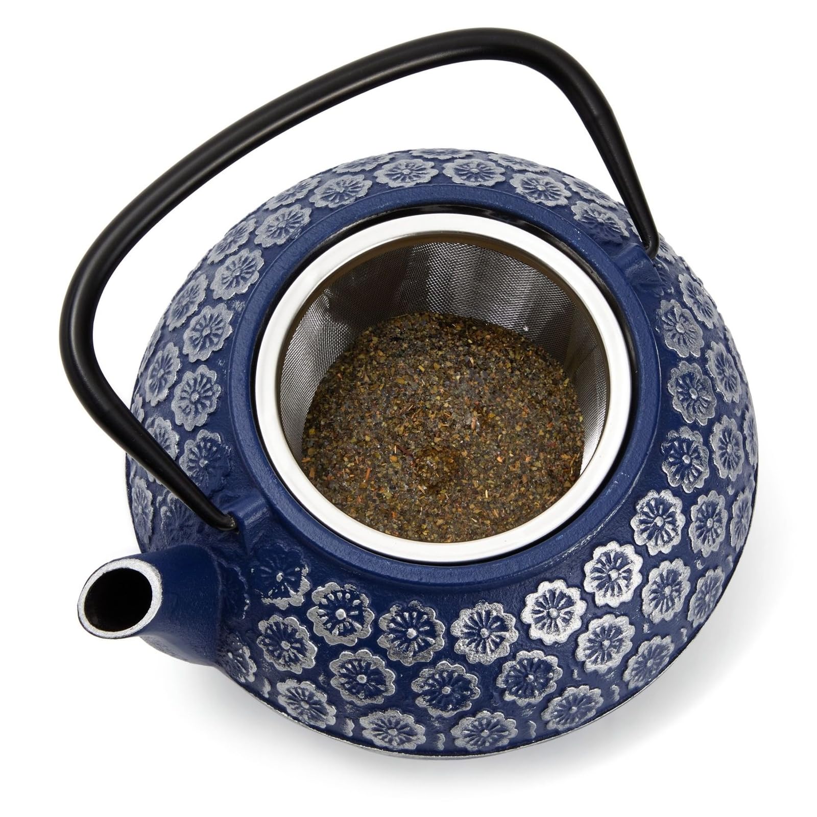 Juvale teapot stainless-steel infuser enables versatile blends.