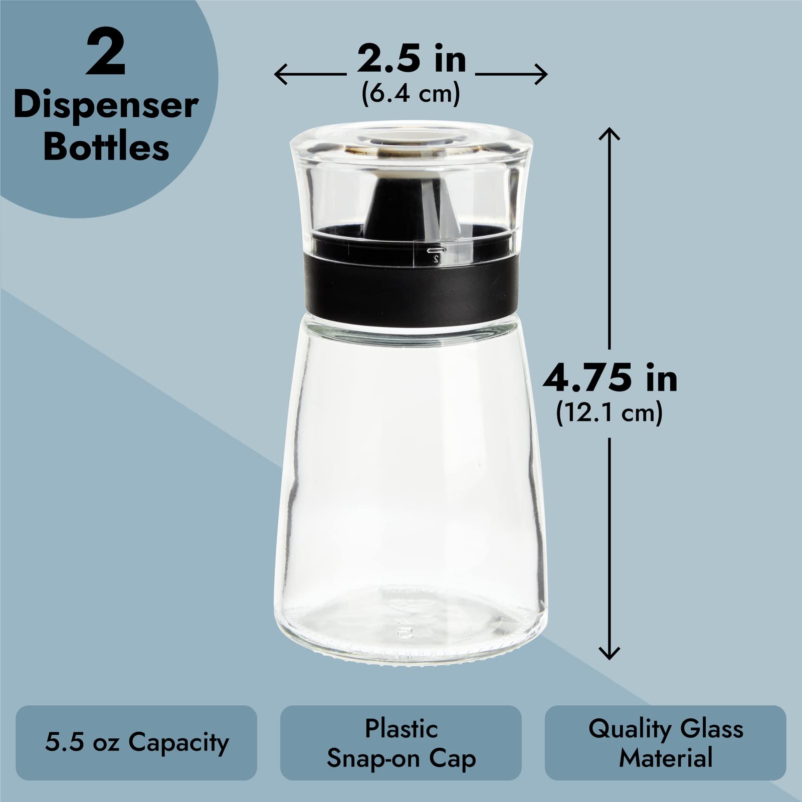 Juvale wide-mouth opening for easy refills of dressings.
