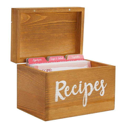 Juvale recipe box featuring 24 dividers for category organization.
