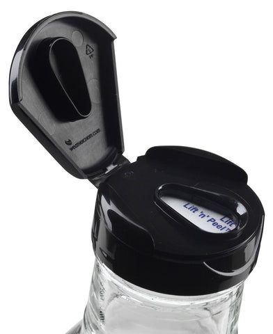 JUVITUS Lift-n-Peel liner on cap provides tamper-evident freshness.