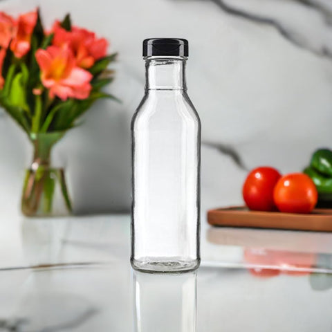 JUVITUS thick-wall glass bottle ideal for storing BBQ sauces.