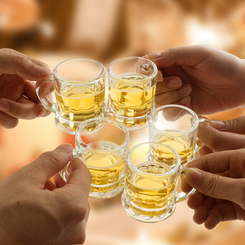 JUXINGDAZYF dishwasher-safe shot glasses simplify cleanup after events.