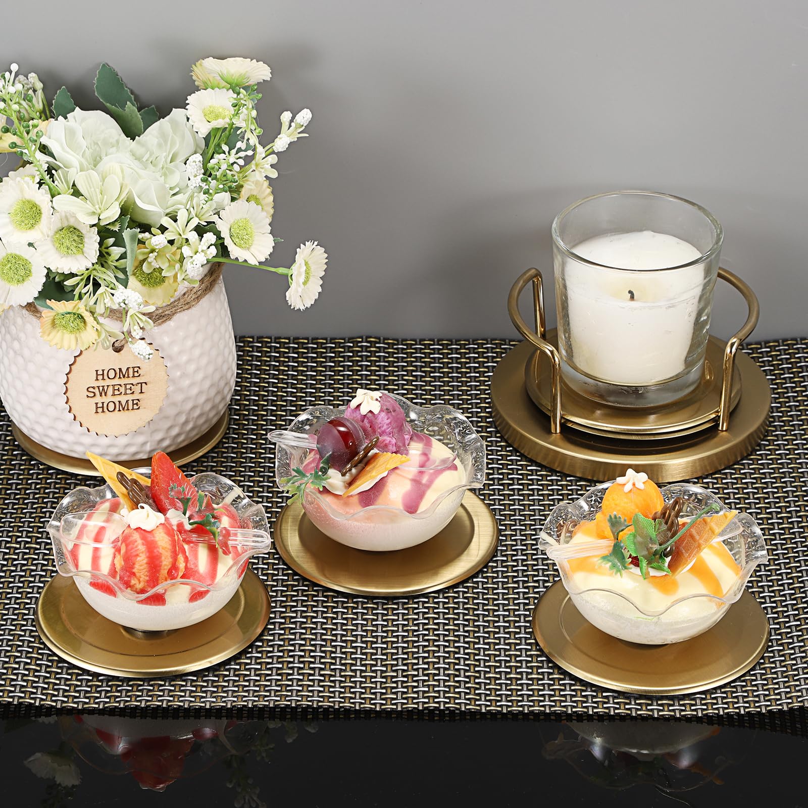JUXYES bar and kitchen decor coaster on a counter display
