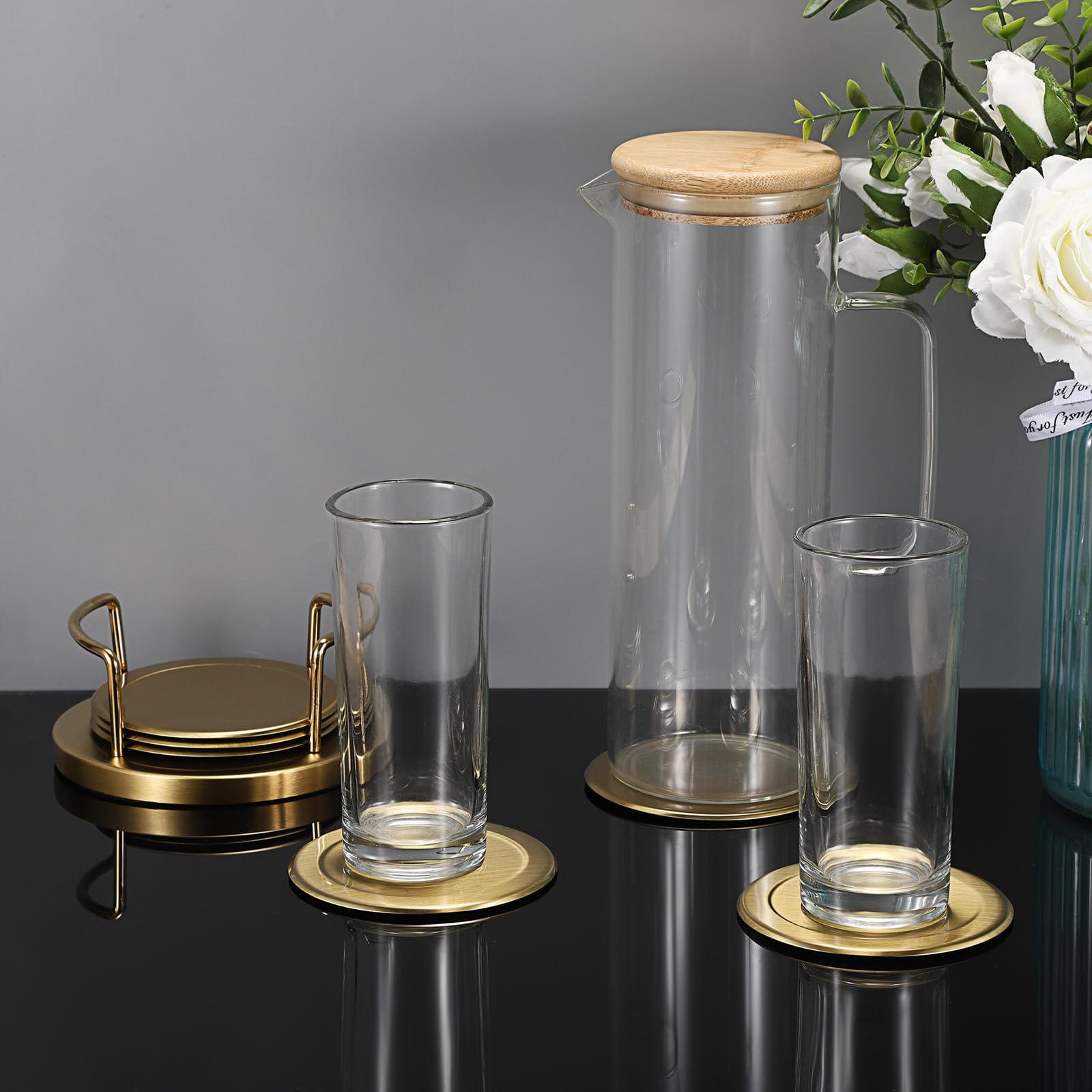 JUXYES six-pack coasters in gift-ready packaging