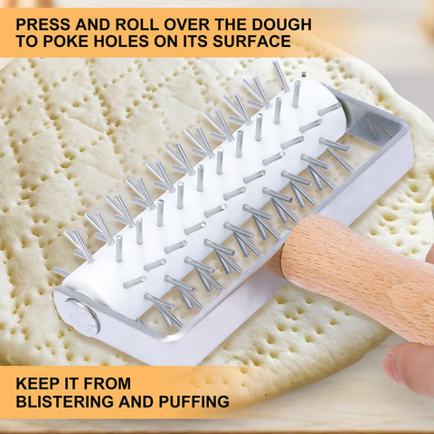 JuyVerq dough docker wood handle for comfortable grip during use