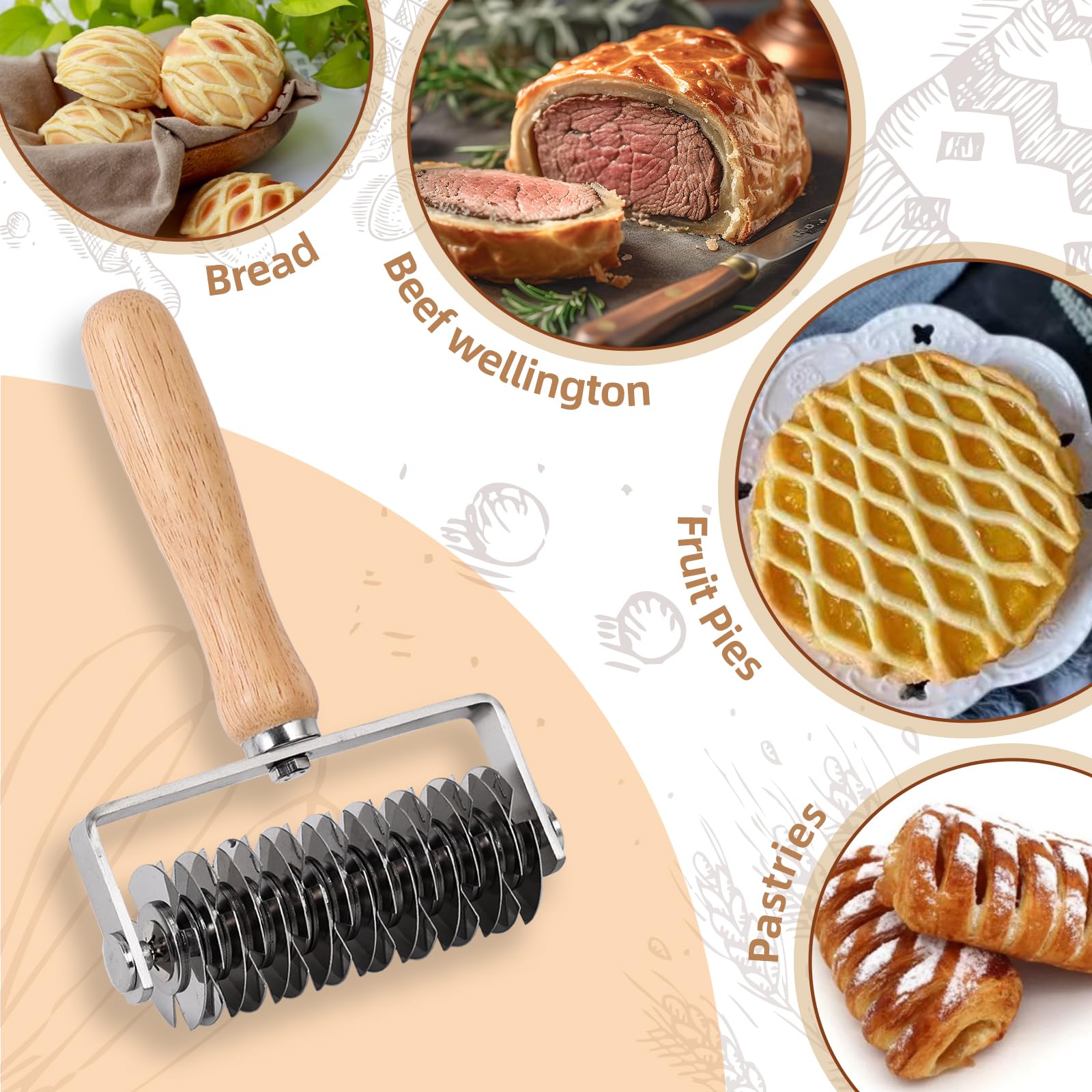 JuyVerq lattice pattern on pie demonstrates elegant, bakery-worthy crust.