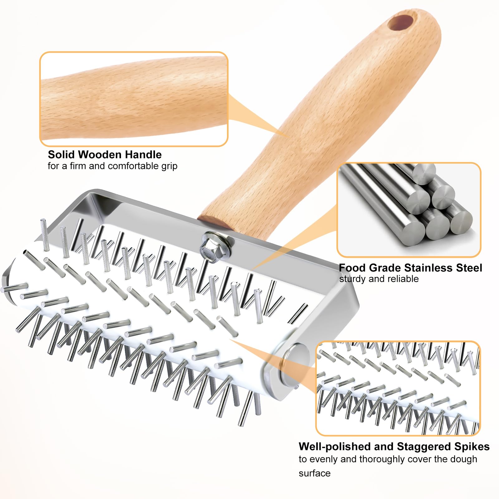 JuyVerq pizza dough docker with storage linen pouch keeps tools clean