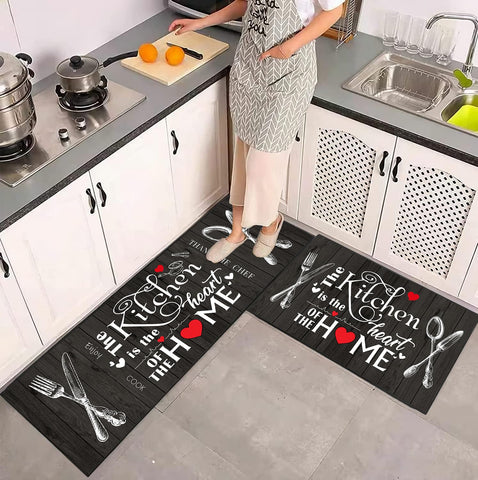 JWXCBIM absorbent kitchen rug helps soak up spills near sinks for quick cleanups.