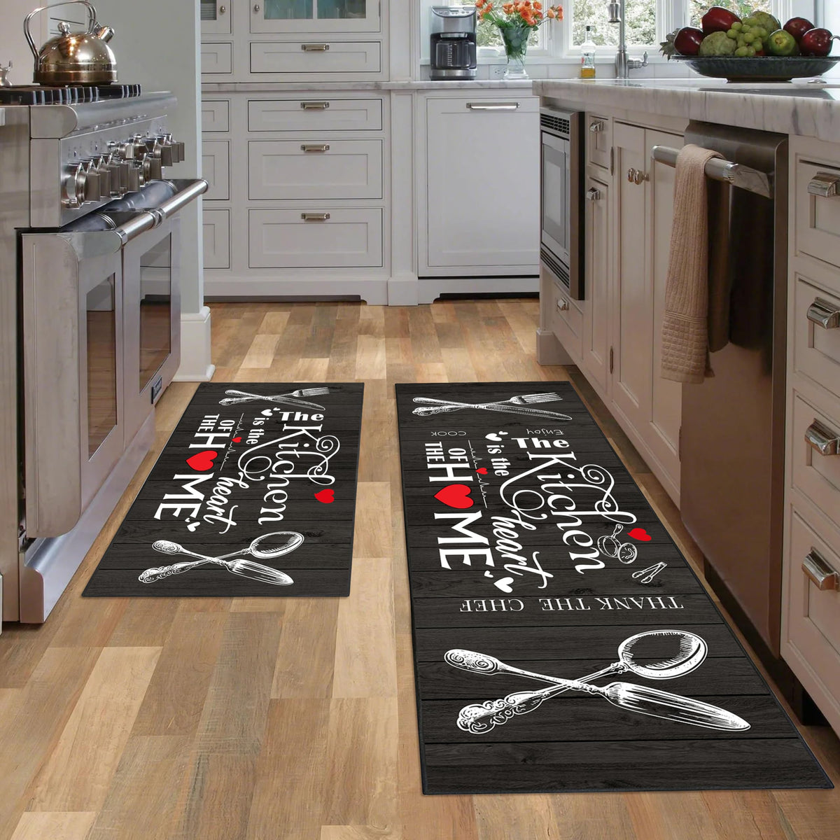 JWXCBIM farmhouse kitchen rug 17x30 with rustic black and white pattern for cozy floor upgrade.