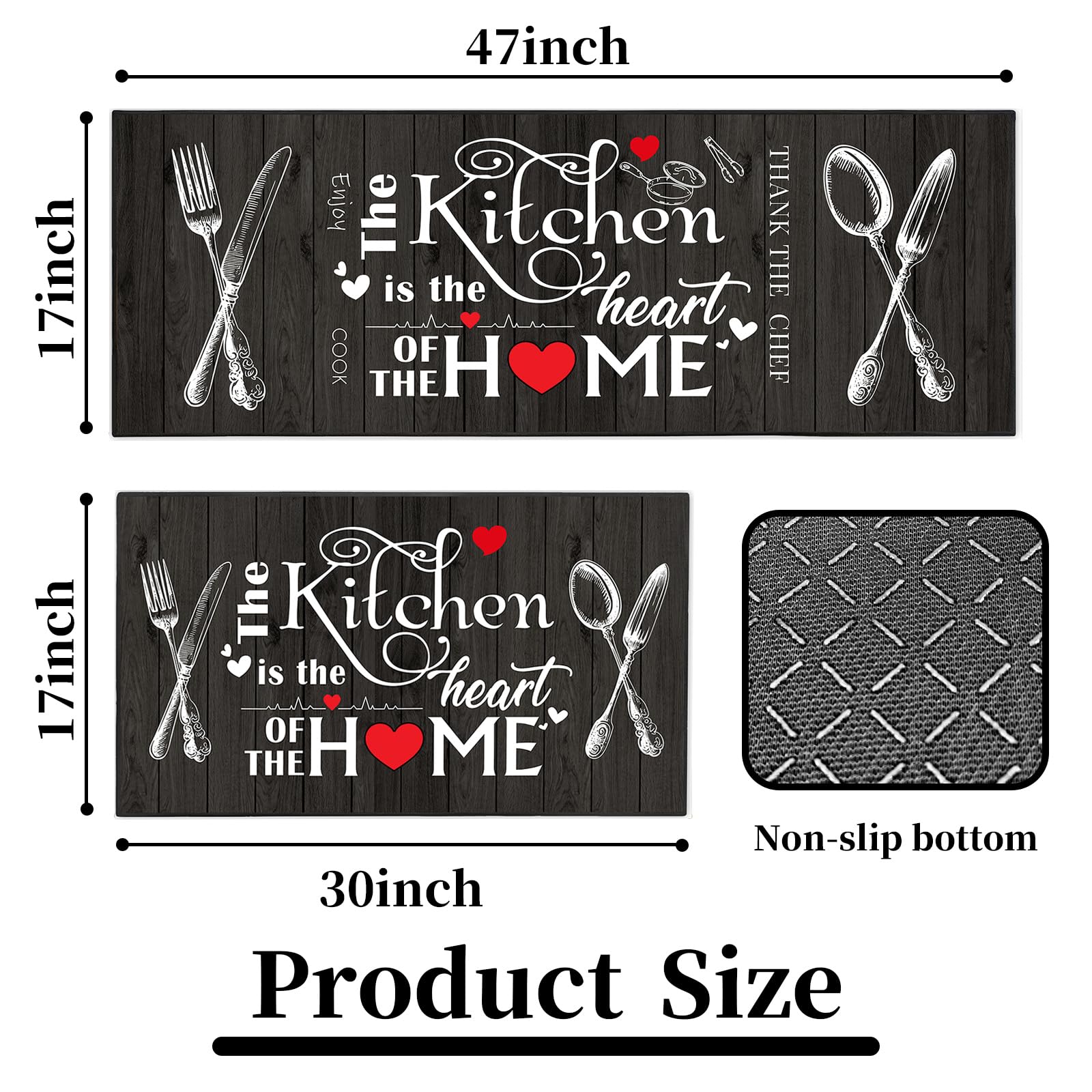 JWXCBIM farmhouse kitchen rug 17x47 adds warmth and style to longer counters.